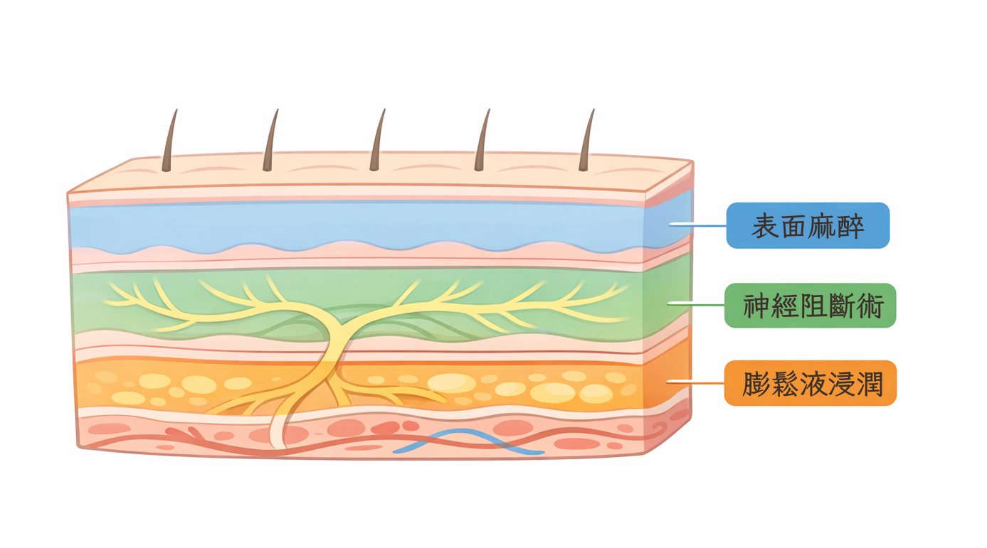 圖:多層次麻醉策略示意圖