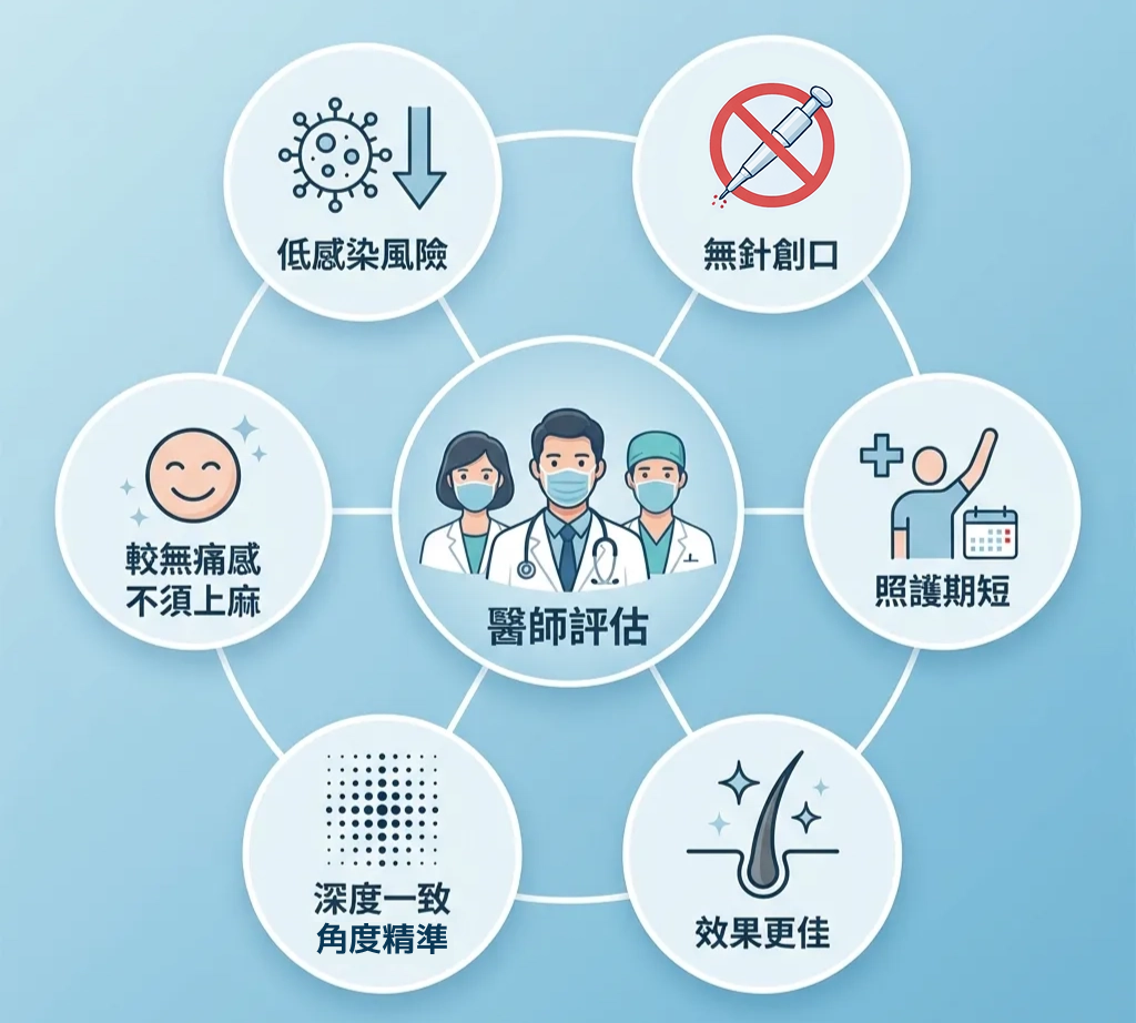 圖：植髮評估項目示意圖