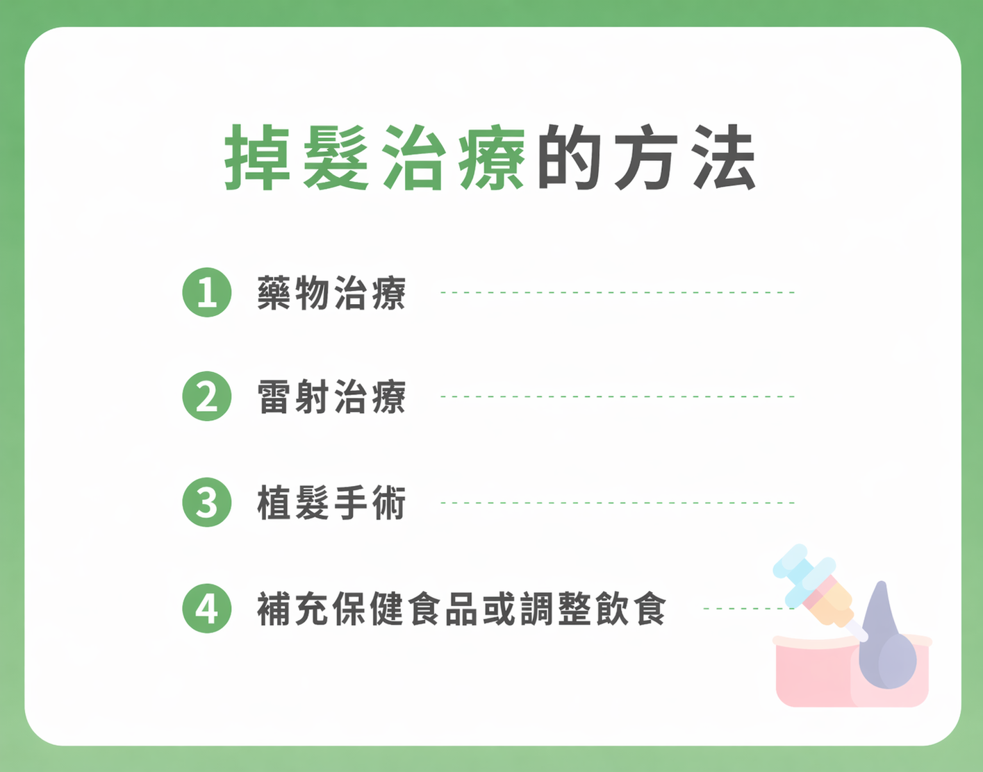 圖：掉髮治療的方法
